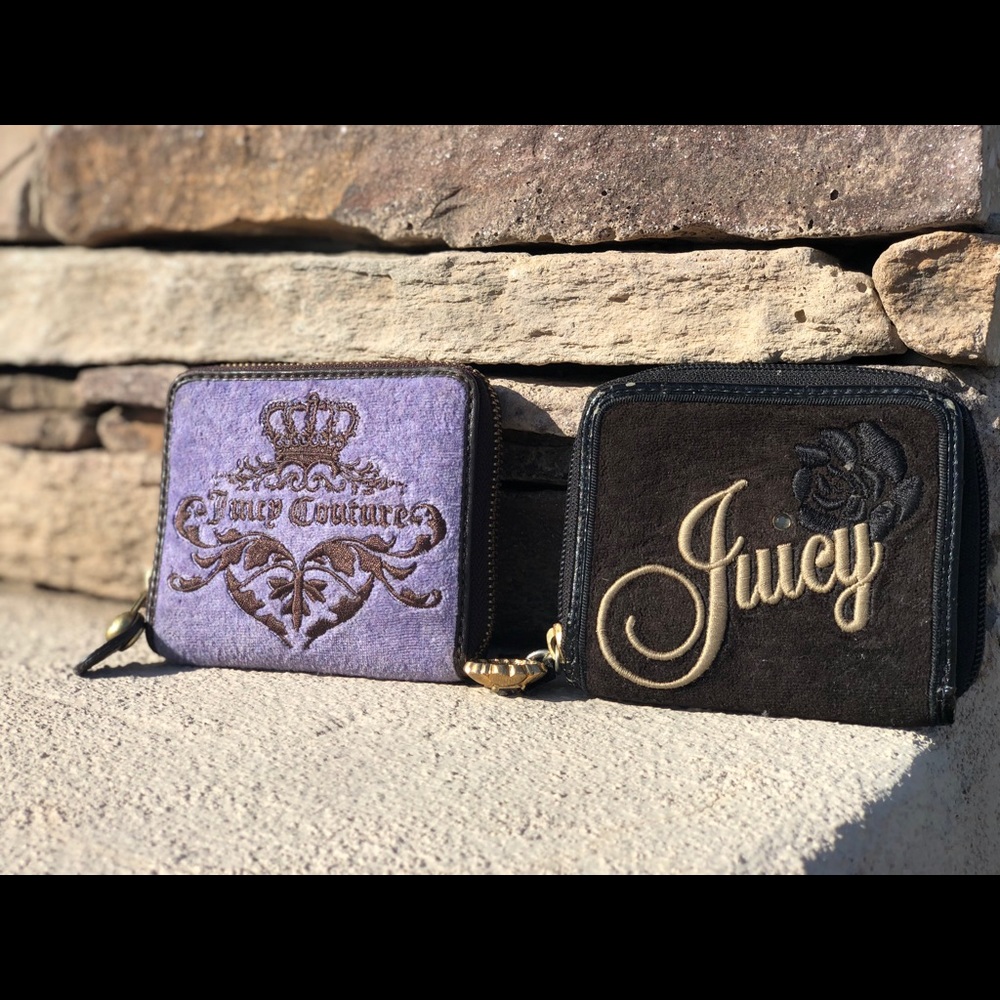 Juicy Couture Purple and Black Wallet Set